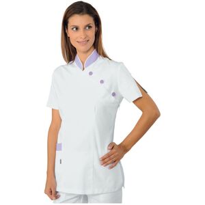Isacco Tunique Médicale Saigon Blanc Lilas 100% Coton - Publicité Isacco Tunique Médicale Saigon Blanc Lilas 100% Coton - Publicité