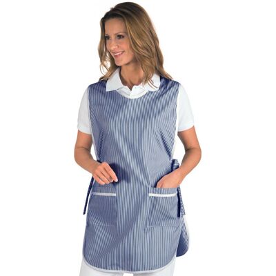Isacco Tablier Médicale Poncho Blanc Rayé Bleu - Publicité Isacco Tablier Médicale Poncho Blanc Rayé Bleu - Publicité