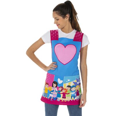 Dyneke Tablier maitresse de maternelle à motifs "Coeur" - Publicité Dyneke Tablier maitresse de maternelle à motifs "Coeur" - Publicité