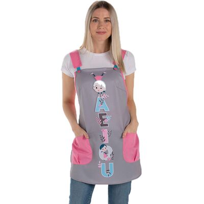Dyneke Tablier maitresse de maternelle à motifs "Voyelles" - Publicité Dyneke Tablier maitresse de maternelle à motifs "Voyelles" - Publicité