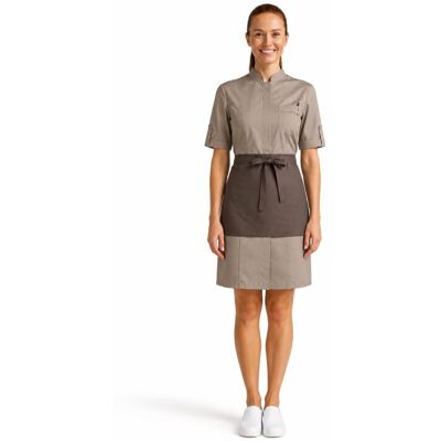 Isacco Robe de travail femme à manches courtes Venezia + Tablier Tourterelle/boue 65% Polyester 35% Coton - Publicité Isacco Robe de travail femme à manches courtes Venezia + Tablier Tourterelle/boue 65% Polyester 35% Coton - Publicité