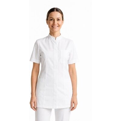 Tunique médicale blanche Coton Stretch manches courtes Isacco - Publicité Tunique médicale blanche Coton Stretch manches courtes Isacco - Publicité