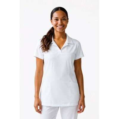 Isacco Tunique médicale blanche sans manches Trinidad Tissu microfibre - Publicité Isacco Tunique médicale blanche sans manches Trinidad Tissu microfibre - Publicité