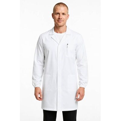 Isacco Blouse blanche pour Homme grande taille 3XL 100 cm anti acide - Publicité Isacco Blouse blanche pour Homme grande taille 3XL 100 cm anti acide - Publicité