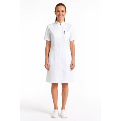 Isacco Blouse blanche de travail en coton avec col Mao - Publicité Isacco Blouse blanche de travail en coton avec col Mao - Publicité