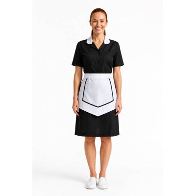 Isacco Blouse Femme de chambre noire à manches courtes Carlton - Publicité Isacco Blouse Femme de chambre noire à manches courtes Carlton - Publicité