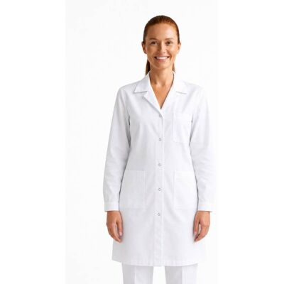 Isacco Blouse blanche de chimie anti-acide - Publicité Isacco Blouse blanche de chimie anti-acide - Publicité
