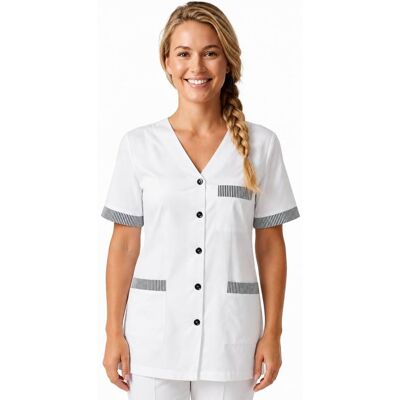 Isacco Blouse de Travail Dacca Blanc - Publicité Isacco Blouse de Travail Dacca Blanc - Publicité