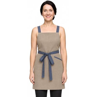 Isacco Tablier Oxford femme naturel 100% Coton - Publicité Isacco Tablier Oxford femme naturel 100% Coton - Publicité
