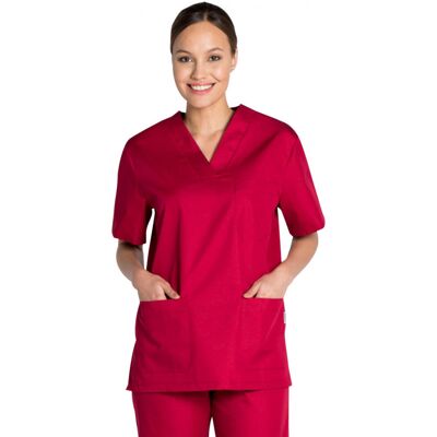 Dyneke Tunique médicale rouge lit de vin unisexe col en V - Publicité Dyneke Tunique médicale rouge lit de vin unisexe col en V - Publicité