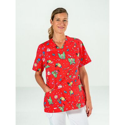 SNV Casaque puéricultrice manches courtes Rouge avec motifs JULIA 0 - 36/38 - Publicité SNV Casaque puéricultrice manches courtes Rouge avec motifs JULIA 0 - 36/38 - Publicité