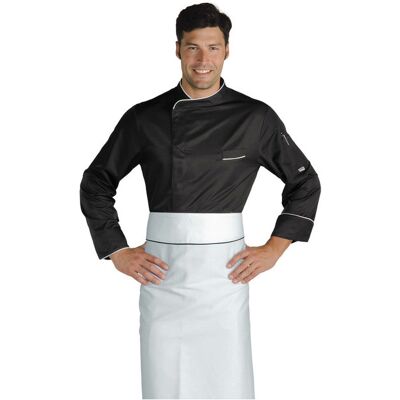 Isacco Veste de chef Bilbao Noir et Blanc à manches longues - Publicité Isacco Veste de chef Bilbao Noir et Blanc à manches longues - Publicité