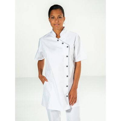SNV Tunique médicale asymétrique Odile blanc/gris - Publicité SNV Tunique médicale asymétrique Odile blanc/gris - Publicité