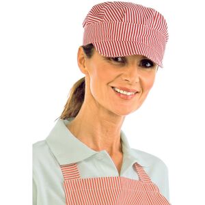 ISACCO Casquette serveur sam blanc Raye rouge