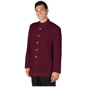 ISACCO Veste Coreana avec Boutons Brodes Bordeaux