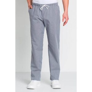 DYNEKE Pantalon de cuisine homme imprime vichy bleu et blanc