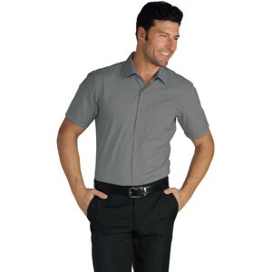 ISACCO Chemise Homme Cartagena slim stretch Manches Courtes Gris