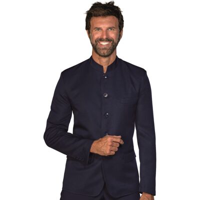 Isacco Veste homme Riad bleu avec fentes 100% Polyester - Publicité Isacco Veste homme Riad bleu avec fentes 100% Polyester - Publicité