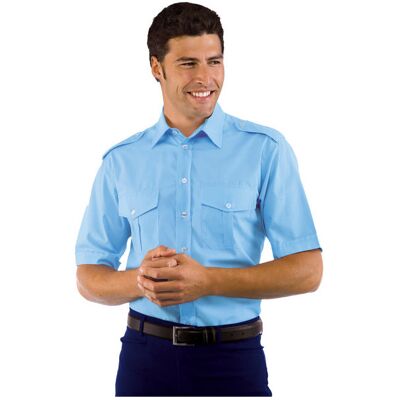 Isacco Chemise homme Manches Courtes Bleu Pilota - Publicité Isacco Chemise homme Manches Courtes Bleu Pilota - Publicité