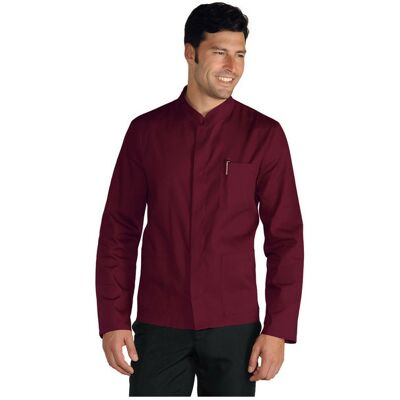 Isacco Veste Homme Col Mao Tissu Légé Coreana Bordeaux - Publicité Isacco Veste Homme Col Mao Tissu Légé Coreana Bordeaux - Publicité