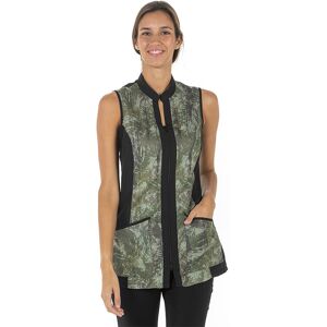 DYNEKE Tunique a zip sans manche microfibre a motifs camouflage