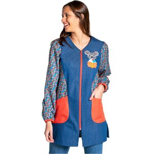 DYNEKE Blouse de creche manches longues Denim a motifs Souris