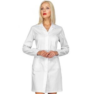 ISACCO Blouse blanche avec elastique pour infirmiere Singapour a manche longue 3 poches