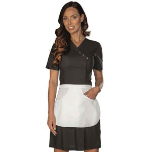 ISACCO Blouse femme Monastir Noir avec Tablier 65% Polyester 35% Coton