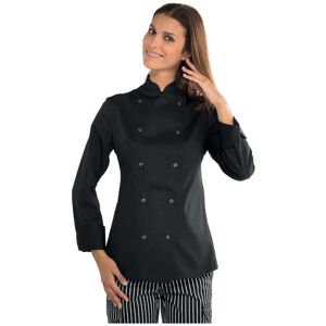 ISACCO Veste noire de cuisine a boutons pression  pour Femme