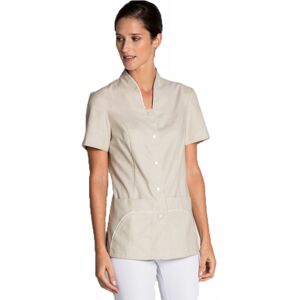 DYNEKE Blouse esthéticienne manches courtes femme beige