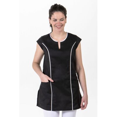 Dyneke Veste femme noire ajustée avec bordure blanche 70% Coton et 30% Polyester - Publicité Dyneke Veste femme noire ajustée avec bordure blanche 70% Coton et 30% Polyester - Publicité