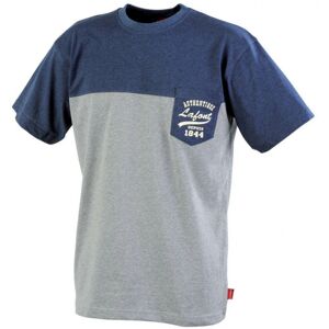 Adolphe Lafont Tee-shirt bicolore chiné bleu chiné / gris foncé chiné cayuga