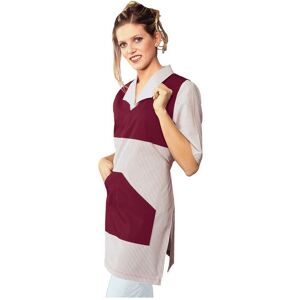 ISACCO Tablier Medicale Poncho V Bordeaux Raye Bordeaux