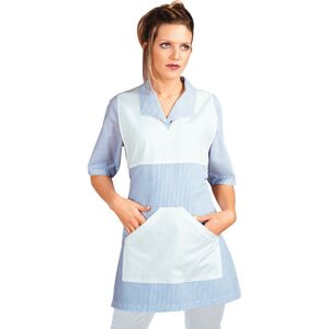 ISACCO Tablier Medicale Poncho V Blanc Raye Bleu