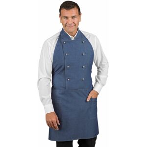 Tablier de cuisine unisexe 100% coton bleu jean Isacco