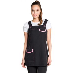 DYNEKE Tablier Jumper dress noir et rose