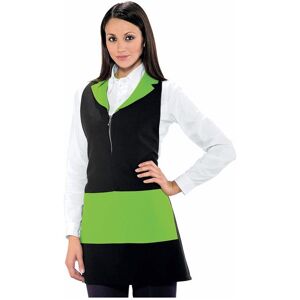 ISACCO Tablier de service pour femme Madeira Avec Zip Noir Vert Pomme