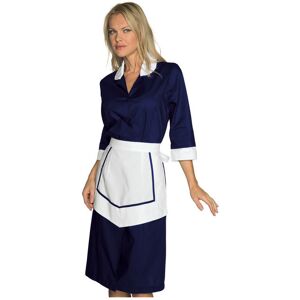 ISACCO Ensemble Femme De Chambre Blouse et Tablier Bleu/Blanc