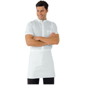 ISACCO Tablier de Cuisine Blanc sans Poche 100% Coton