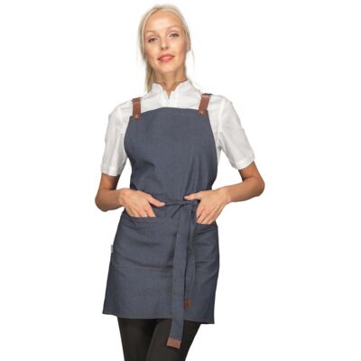 Isacco Tablier Mexicain court femme avec poche centrale Jeans bleu 100% Polyester - Publicité Isacco Tablier Mexicain court femme avec poche centrale Jeans bleu 100% Polyester - Publicité