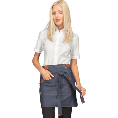 Isacco Tablier Michigan femme Jeans avec poche centrale bleu 100% Coton - Publicité Isacco Tablier Michigan femme Jeans avec poche centrale bleu 100% Coton - Publicité
