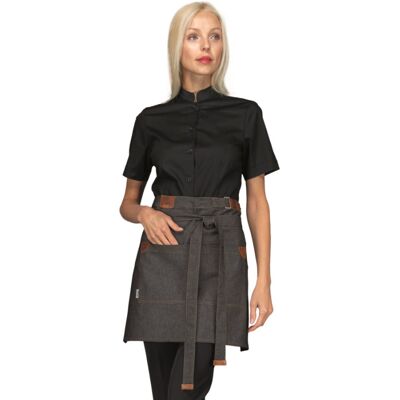 Isacco Tablier Michigan femme Jeans avec poche centrale noir 100% Coton - Publicité Isacco Tablier Michigan femme Jeans avec poche centrale noir 100% Coton - Publicité