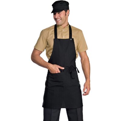 Isacco Tablier homme à bavette Martinica noir 100% Polyester - Publicité Isacco Tablier homme à bavette Martinica noir 100% Polyester - Publicité