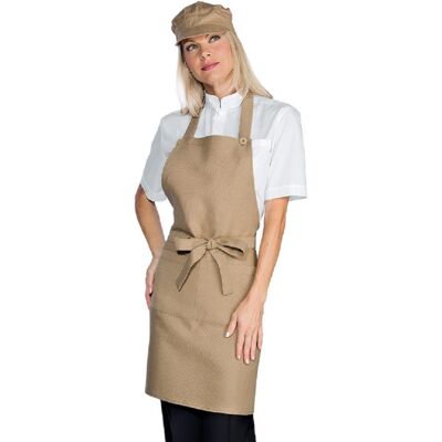 Isacco Tablier à bavette unisexe Martinica beige corde 100% Polyester - Publicité Isacco Tablier à bavette unisexe Martinica beige corde 100% Polyester - Publicité