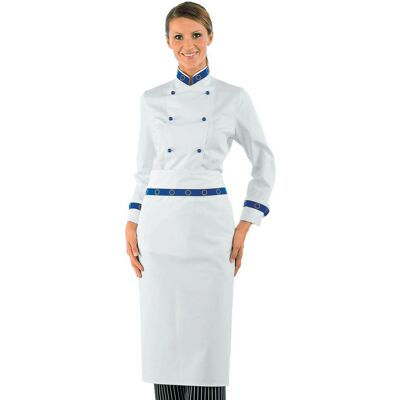 Isacco Tablier Rondin Cm 95x70 Blanc Bleu - Publicité Isacco Tablier Rondin Cm 95x70 Blanc Bleu - Publicité