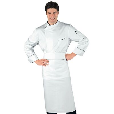 Isacco Tablier Rondin Cm 95x70 Blanc Noir - Publicité Isacco Tablier Rondin Cm 95x70 Blanc Noir - Publicité