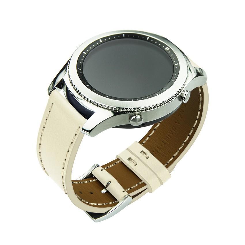 Noreve Bracelet en cuir pour montre connectée - 22mm – Griffe 1 Blanc escumo