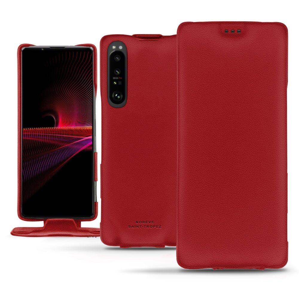Noreve Housse cuir Sony Xperia 1 III Évolution Rouge PU