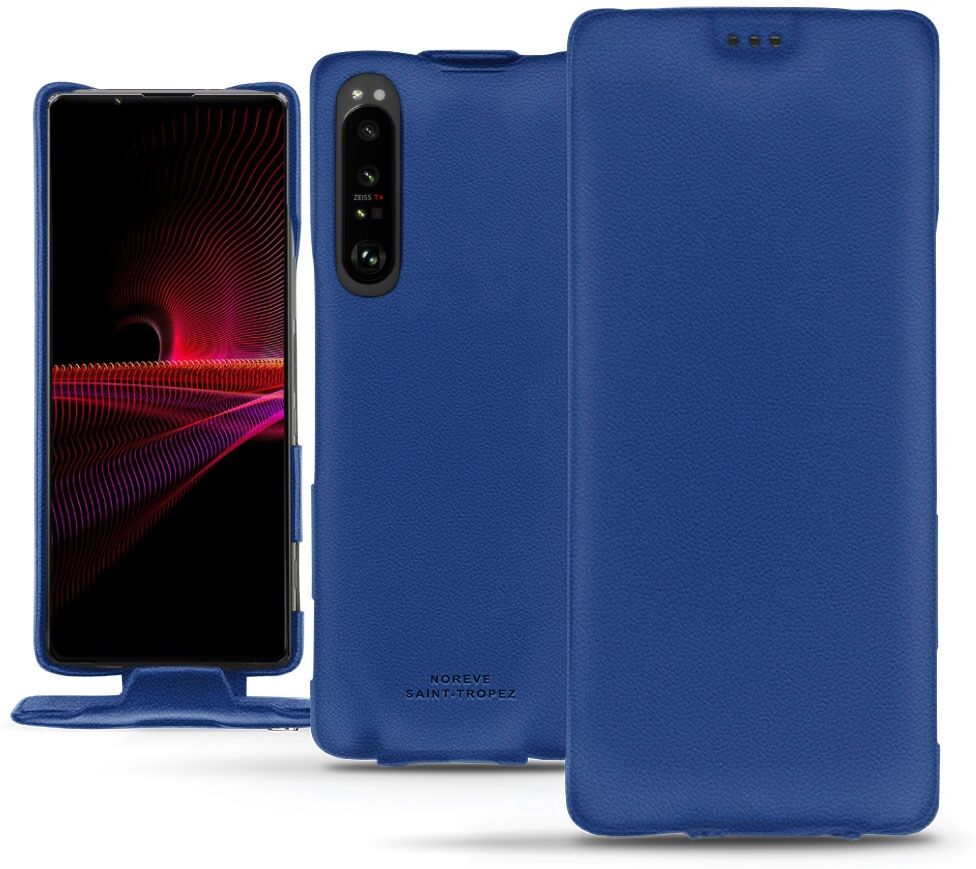 Noreve Housse cuir Sony Xperia 1 III Évolution Bleu Océan PU