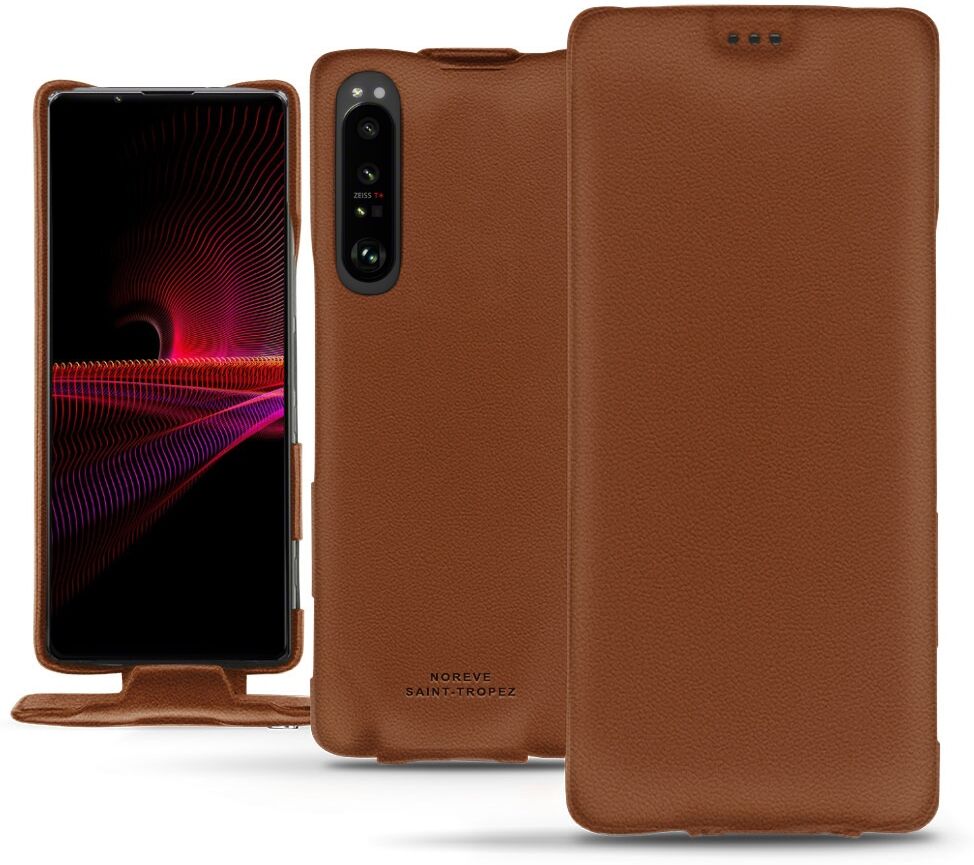 Noreve Housse cuir Sony Xperia 1 III Évolution Marron PU